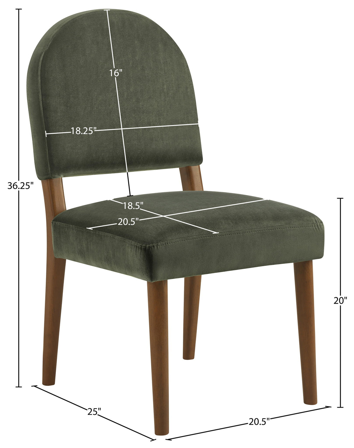 Varinelle - Velvet Dining Chair (Set of 2) - Walnut Frame