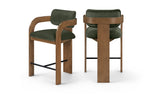 Cedra - Velvet Performance Fabric Upholstered Counter Stool - Brown Frame