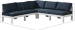 Nizuc - Outdoor Patio 5 Piece Modular Sectional With White Frame