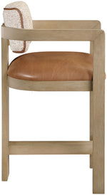 Ravina - Upholstered Counter Stool With Stained Natural Base