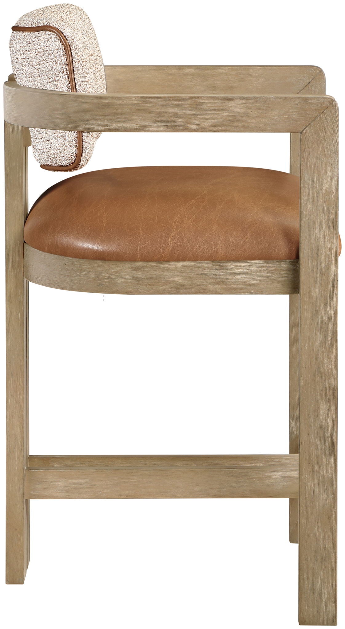 Ravina - Upholstered Counter Stool With Stained Natural Base