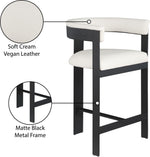 Romeo - Faux Leather Counter Stool With Black Base (Set of 2)
