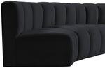 Arc - Velvet 5 Piece U-Shaped Modular Sofa