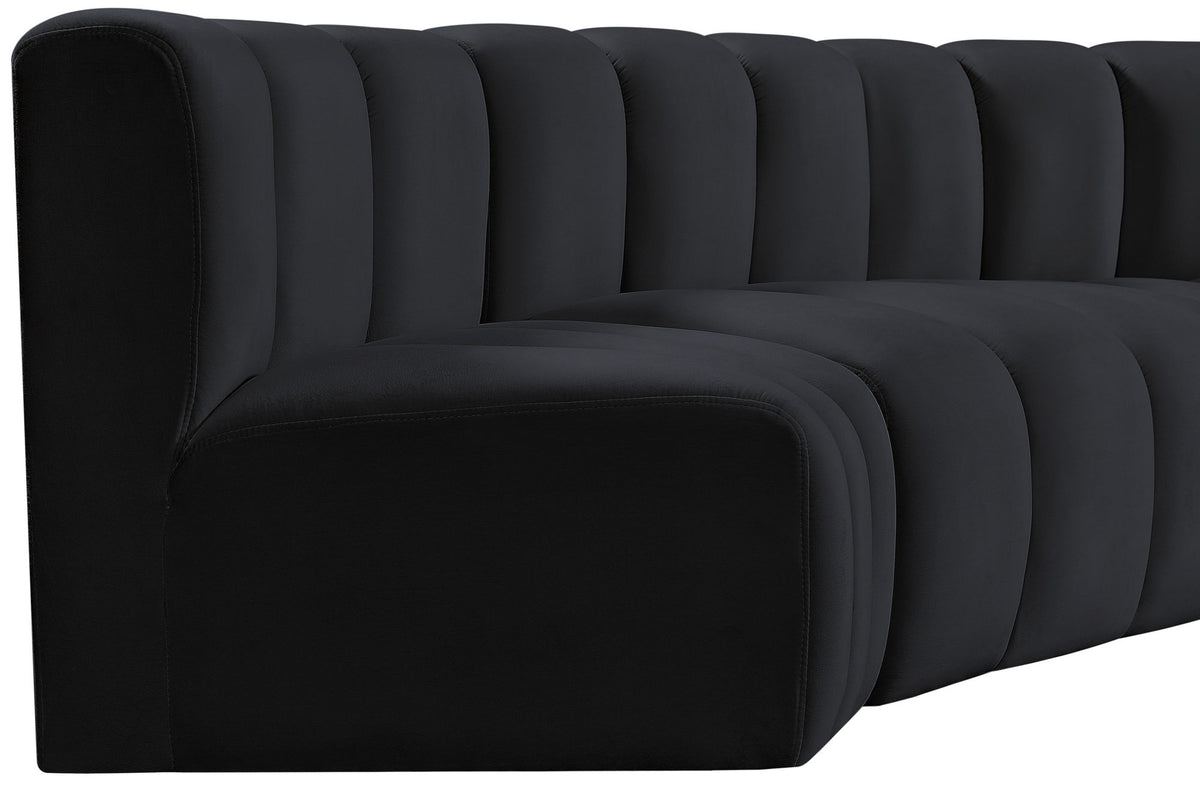 Arc - Velvet 5 Piece U-Shaped Modular Sofa