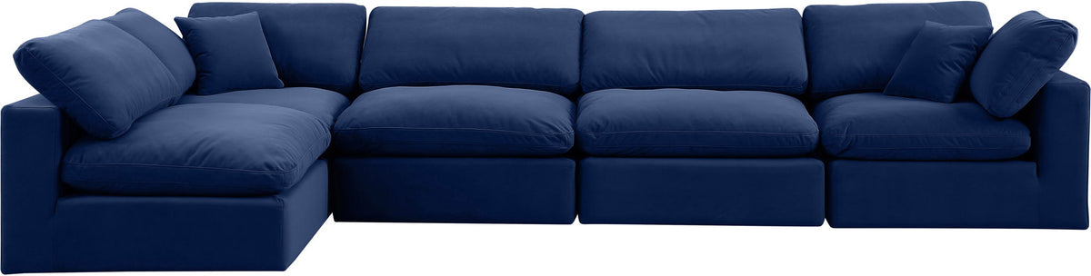 Comfy - 5 Piece Velvet Modular Sectional