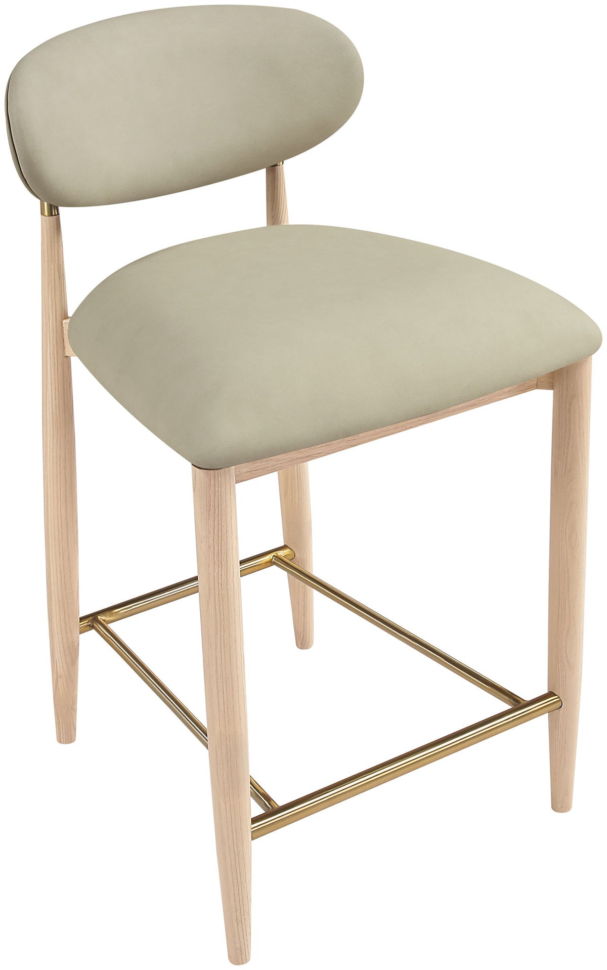 Riccio - Stool - Natural And Gold Frame
