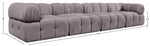 Orin - Fabric Velvet 4 Piece Modular Sofa