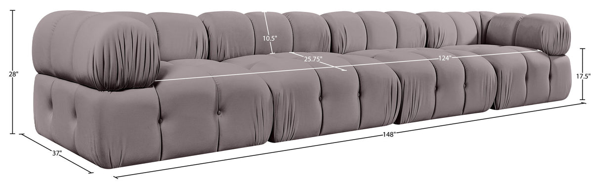 Orin - Fabric Velvet 4 Piece Modular Sofa