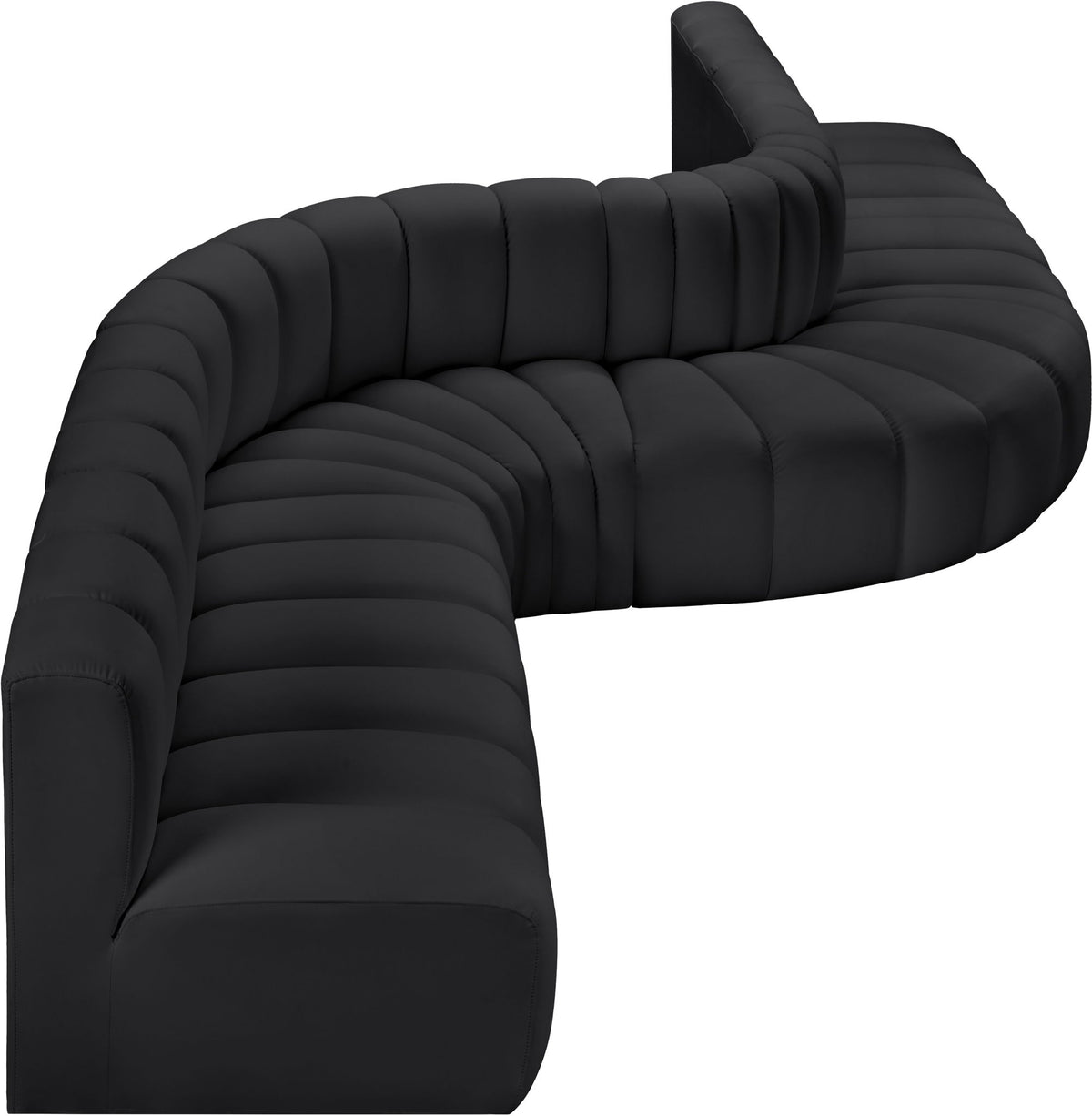 Arc - Faux Leather 8 Piece Curved Modular Sofa