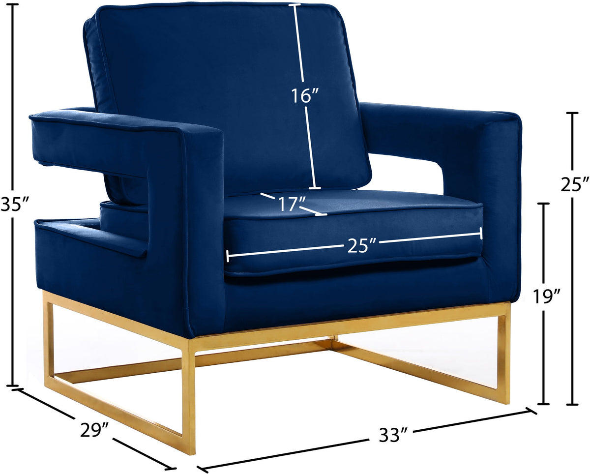 Noah - Accent Chair with Gold Legs