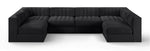 Rummi - Armless Velvet Performance Fabric Upholstered 6 Piece Modular Sectional