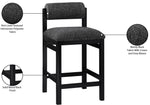 Roundhill - Fabric Counter Stool - Black Frame