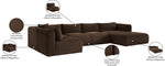 Shaggy - 5 Piece Modular U-Shaped Sectional