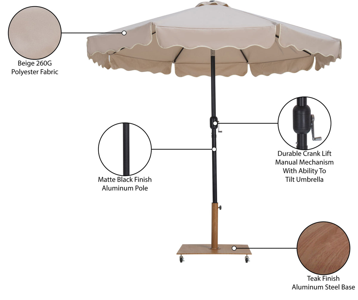 Amalfi - Aluminum Patio Umbrella - Light Brown Base / Black Pole