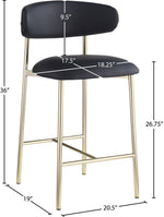 Lupita - Counter Stool With Brushed Gold Frame (Set of 2)
