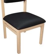 Roundhill - Faux Leather Dining Chair (Set of 2) - Natural Frame