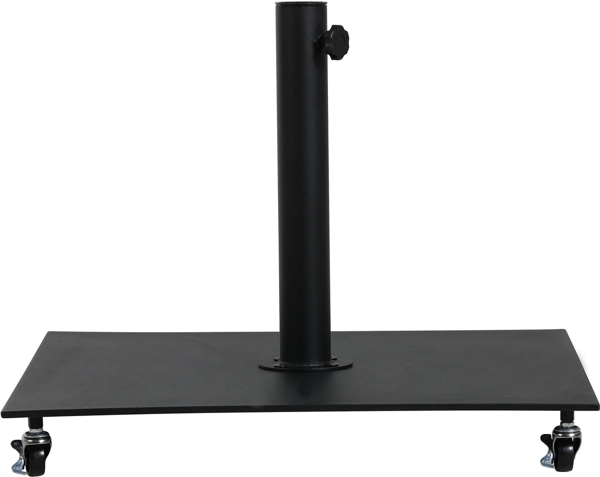 Fiji - Aluminum Patio Umbrella With Square Black And Teak Base