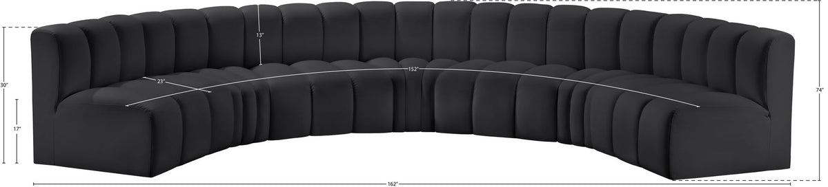 Arc - Faux Leather 7 Piece U-Shaped Modular Sofa