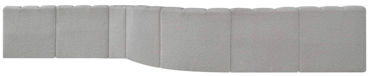 Arc - Boucle Fabric 8 Piece Curved Modular Sofa