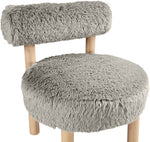 Ambre - Vegan Shearling Fabric Accent Chair - Taupe
