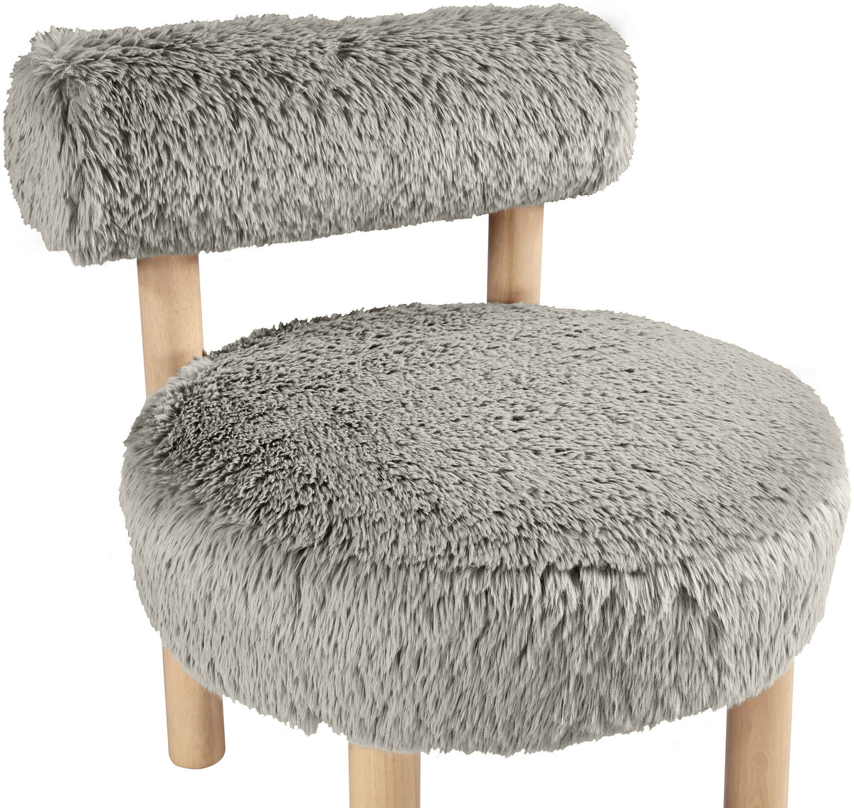 Ambre - Vegan Shearling Fabric Accent Chair - Taupe