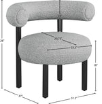 Bordeaux - Boucle Fabric Accent Chair With Black Legs