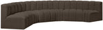 Arc - Boucle Fabric 6 Piece U-Shaped Modular Sofa