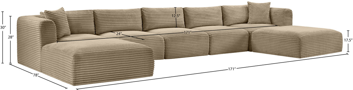 Shaggy - Fabric 7 Piece Modular Sectional With 2 Ottomans