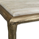 Minerva - Marble Top Console Table - Brass / Gray / White