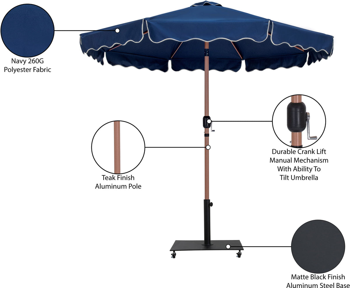 Amalfi - Aluminum Patio Umbrella - Black Base / Light Brown Pole