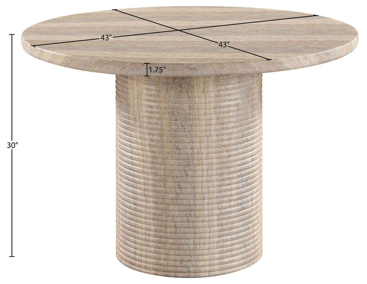 Rapallo - 43" Concrete Indoor/Outdoor Dining Table - Travertine