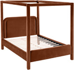 Salina - Velvet Upholstered Bed - Cognac