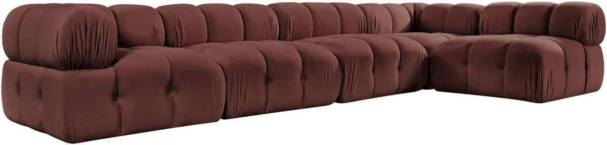 Orin - Velvet 5 Piece Modular Sectional