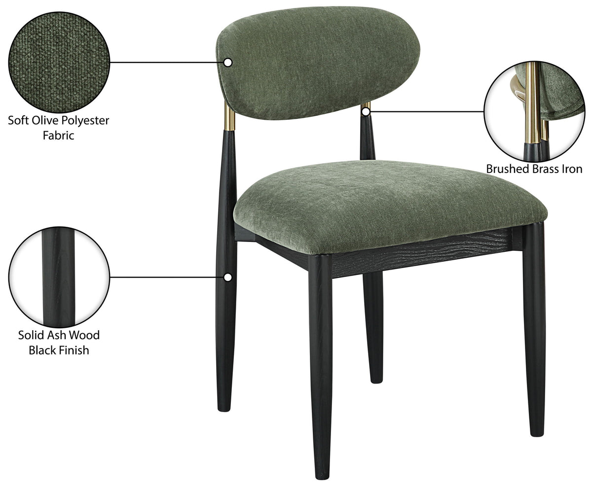 Riccio - Fabric Dining Side Chair (Set of 2) - Black And Gold Frame