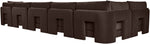 Hammond - Velvet Performance Fabric Upholstered 6 Piece L-Shaped Armless Sectional