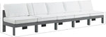 Nizuc - Outdoor Patio 5 Seat Modular Armless Sofa With Gray Frame