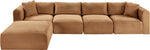 Shaggy - Fabric 5 Piece Modular Sectional With Ottoman