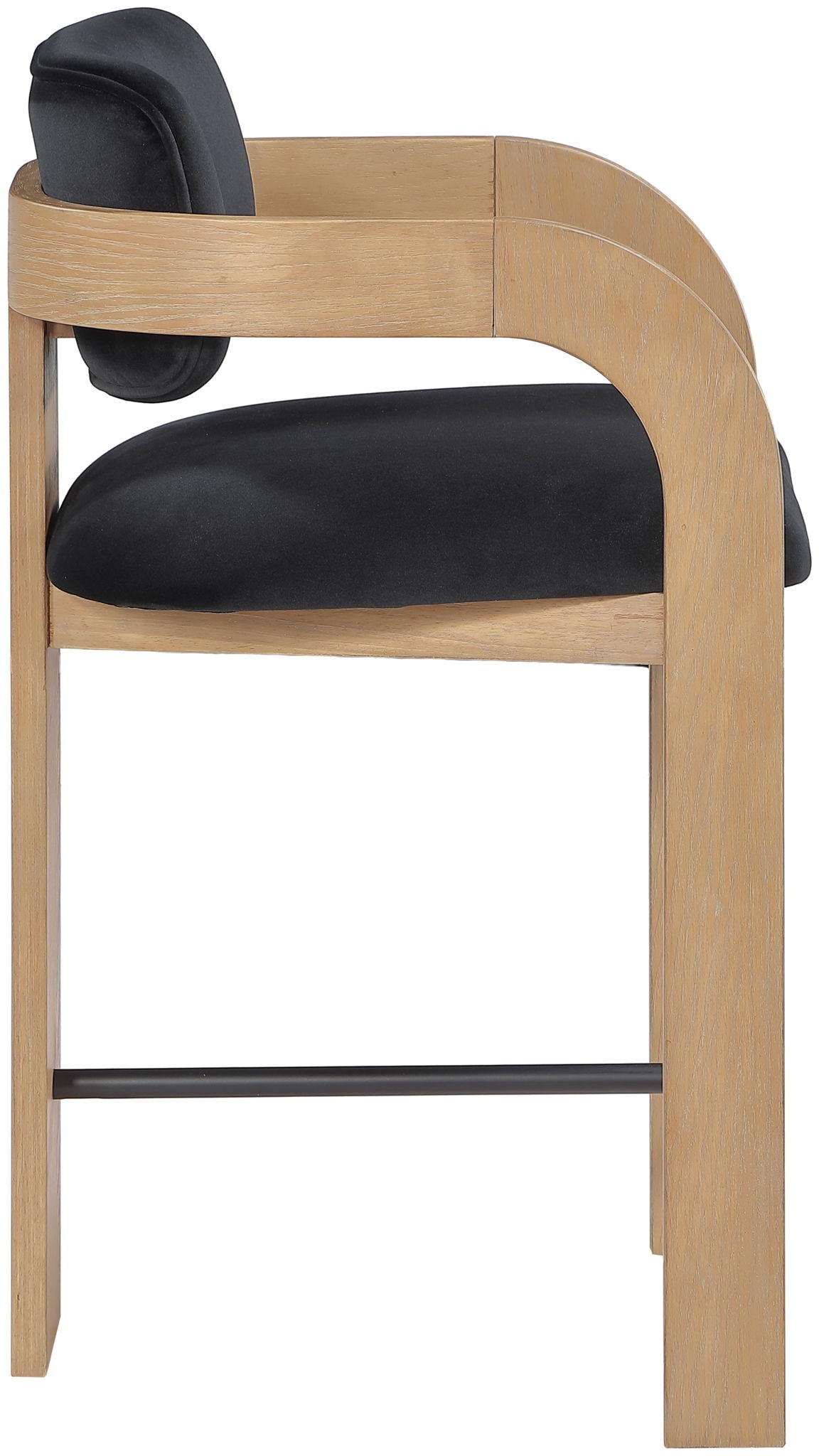 Cedra - Velvet Performance Fabric Upholstered Counter Stool - Natural Frame