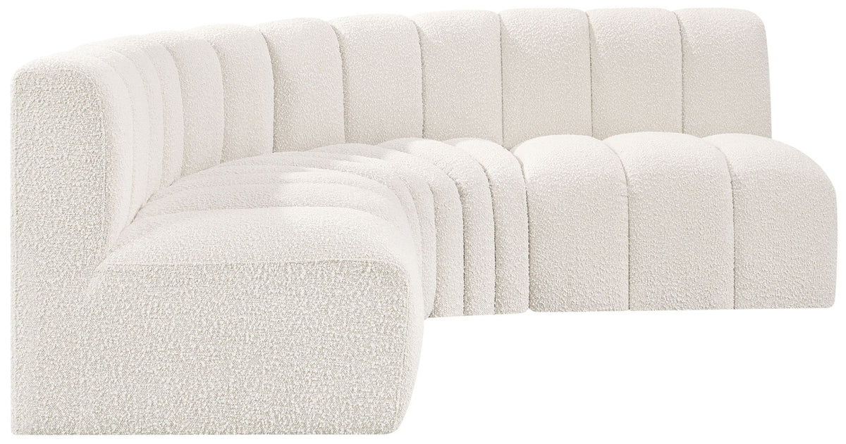 Arc - Boucle Fabric 4 Piece Corner Modular Sofa