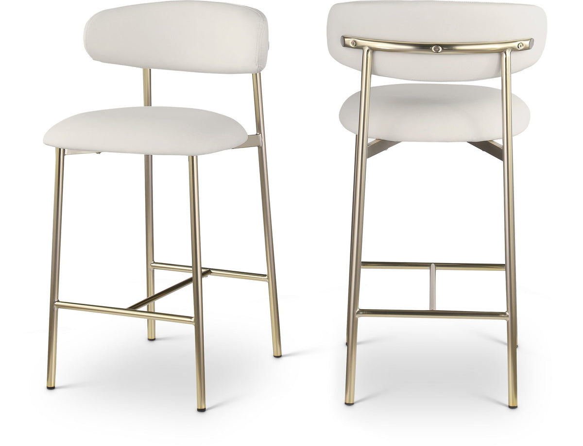Lupita - Counter Stool With Brushed Gold Frame (Set of 2)