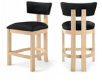 Lavrin - Vegan Leather Counter Stool (Set of 2) - Natural Base