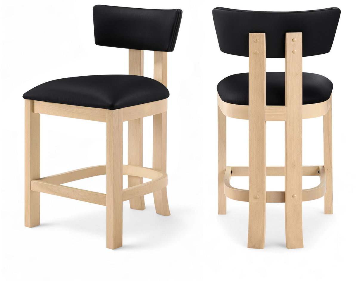 Lavrin - Vegan Leather Counter Stool (Set of 2) - Natural Base