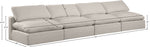 Comfy - Linen Modular Armless Sofa 4 Seats