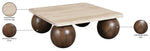 Strata - Travertine And Mango Wood Coffee Table - Brown / Beige