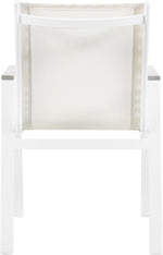 Nizuc - Outdoor Patio Dining Arm Chair With White Frame And Gray Arms (Set of 2)