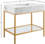 Marmo - Engineered Marble Bathroom Vanity With Gold Base