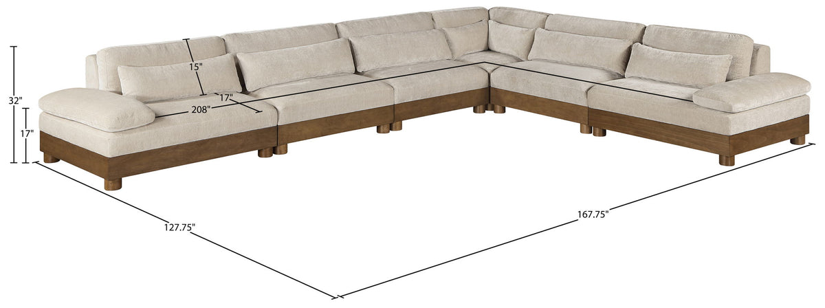Turin - Chenille Fabric Upholstered Modular Sectional - Taupe