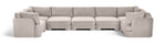 Hammond - Velvet Performance Fabric Upholstered 7 Piece U-Shaped Sectional
