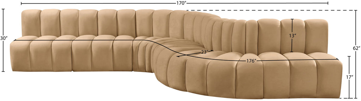 Arc - Velvet 7 Piece Modular Sofa