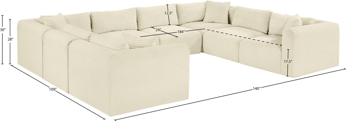 Shaggy - 8 Piece Modular U-Shaped Sectional